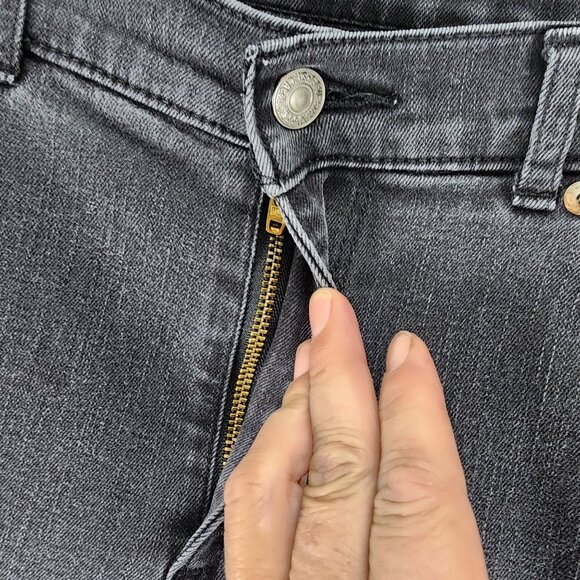 evis Jeans Womens 16 Black Stretch Denim Classic Straight *Read* - Picture 3 of 15